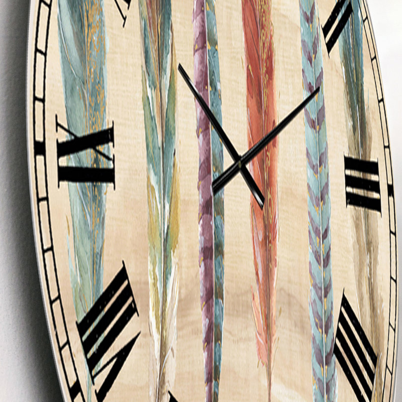 Feathers Cottage Family - horloge murale bohémienne, Petit