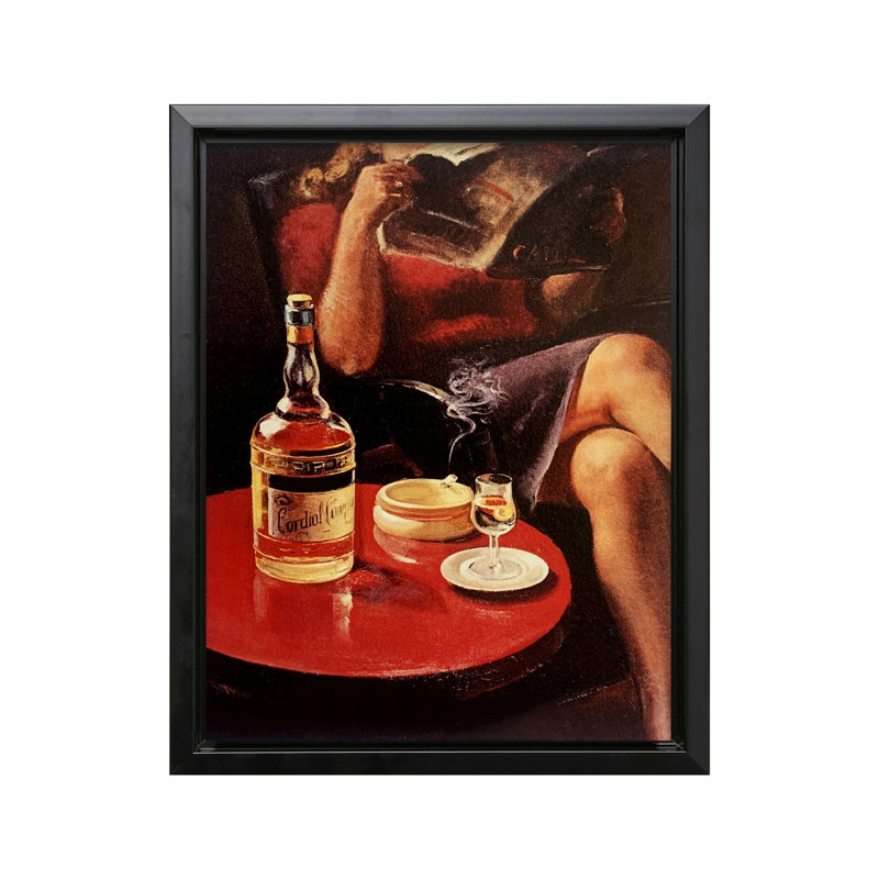 Campari No1, Cadre noir, Canevas, H 11 po x l 14 po