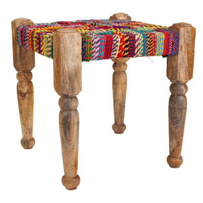 Carigan 38cm Wide Tufted Square No Pattern Footstool Ottoman