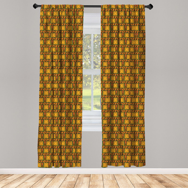 Zambia Geometric Semi-Sheer Rod Pocket Sliding Panel, 28" x 95"