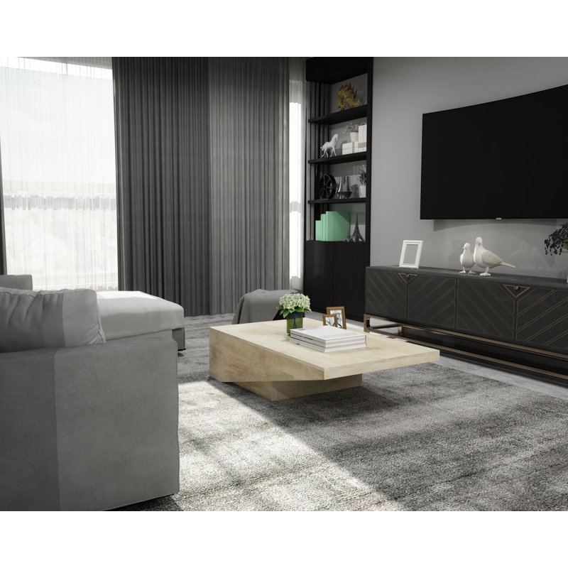 Table basse moderne en bois massif Aracena