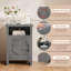Table de chevet moderne avec tablette et porte de grange Farmhouse (ensemble de 2)-962689753-970041468