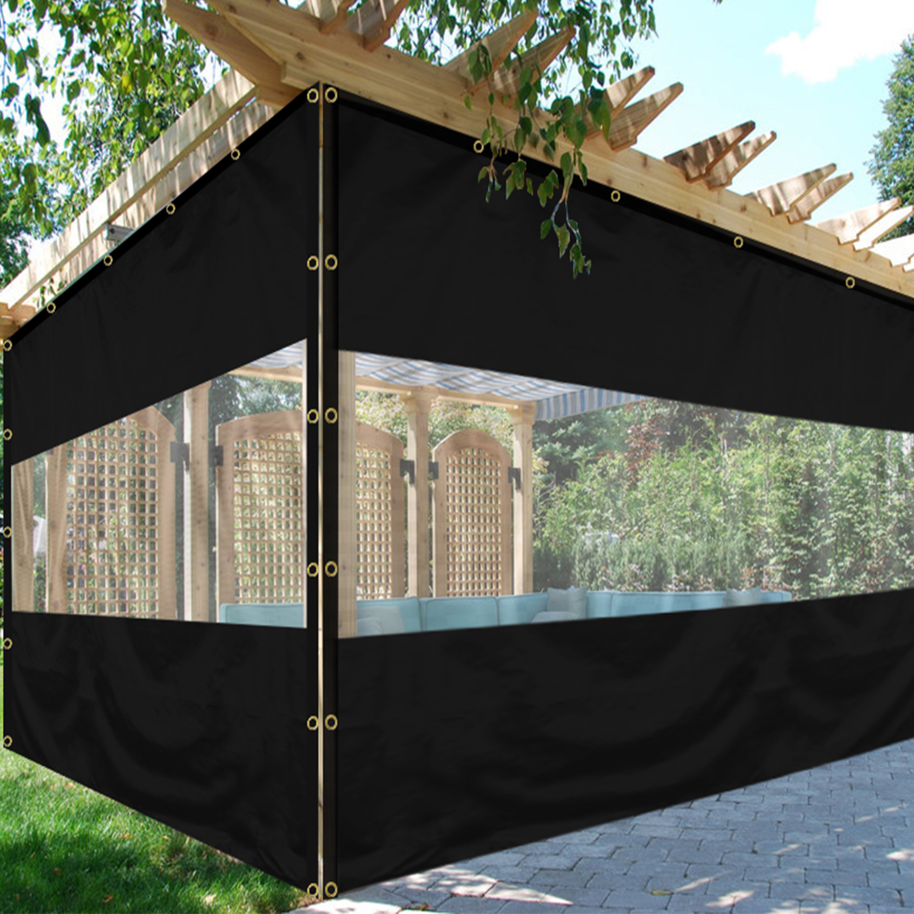 Covers & All Rideau transparent d'extérieur robuste, bâche résistante aux  intempéries pour pergola, porche, pavillon de jardin et Commentaires -  Wayfair Canada