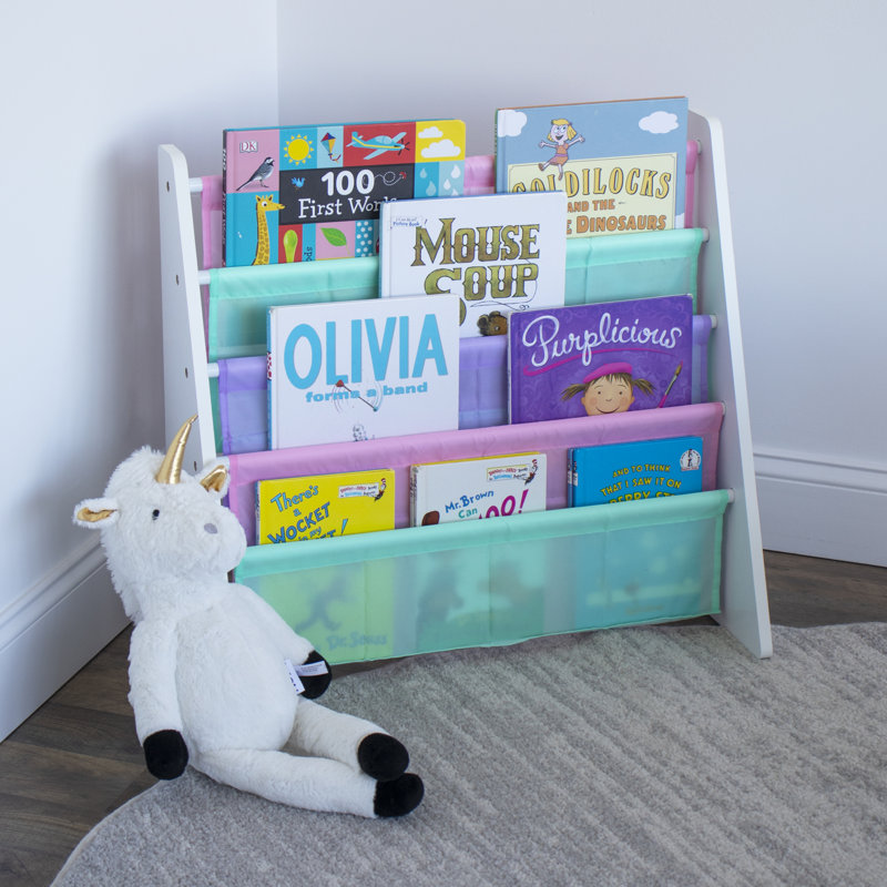 Hoeft Kids Book Display, White/Mint/Pink/Light Purple