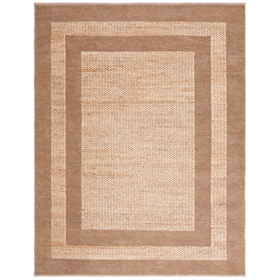 Khole Natural Fiber Hand Woven Jute/Cotton Solid Color Rug in Brown