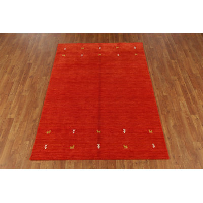 Handmade Wool Tribal Gabbeh Style Indian Rug 5x7