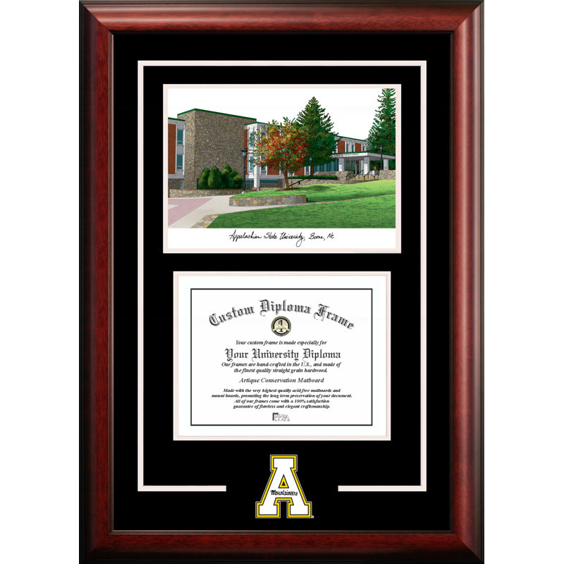 Cadre de appalachian de diplôme de diplômé avec images campus de mountaineers state NCAA