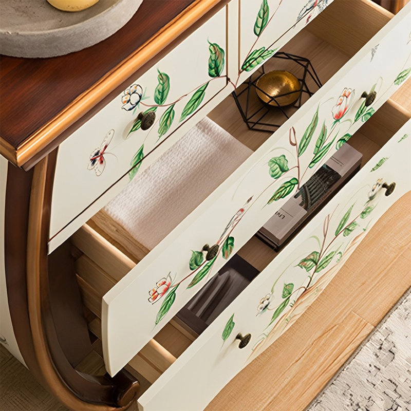 Vintage Painted 4 Drawer Wooden Accent Chest