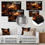 Orange orange, batterie de feu noire, outils de musique II - impression sans cadre sur métal-1488578632