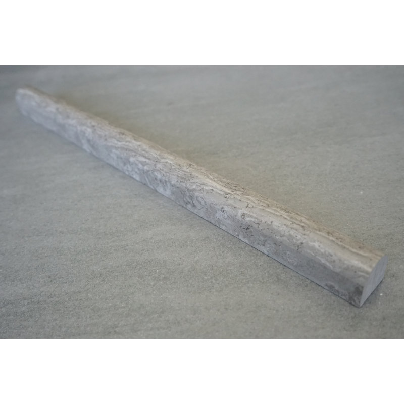 12" x 0.75" Polished Marble Pencil Liner Tile Trim in White Carrara, Calacatta Gold
