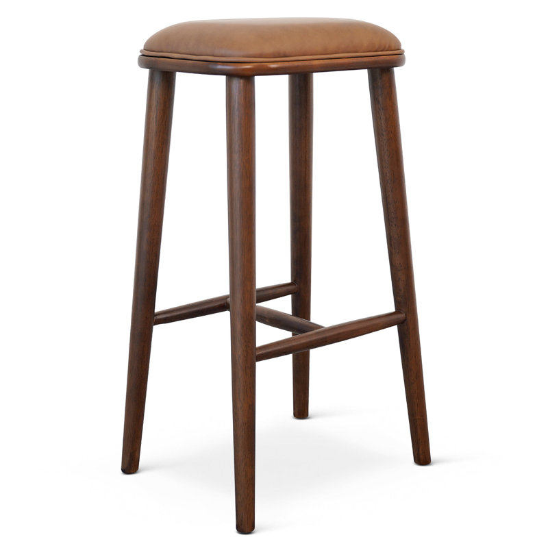 Jason Walnut PU Leather Bar Stool, Walnut