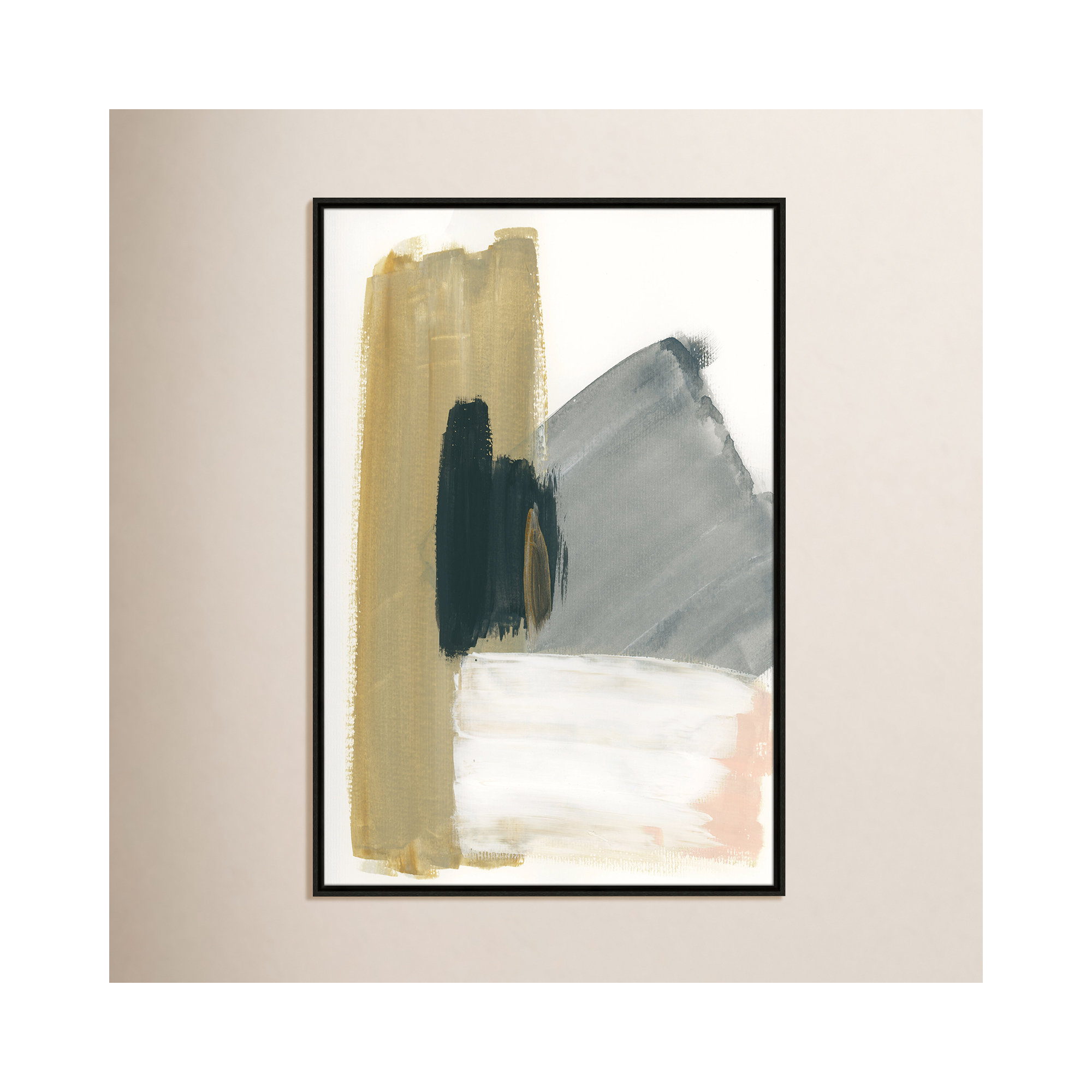 Marble Block Symmetry II by - Floater Frame Print on Canvas, Espresso Framed, 37.5" H x 25.5" W x 2" D