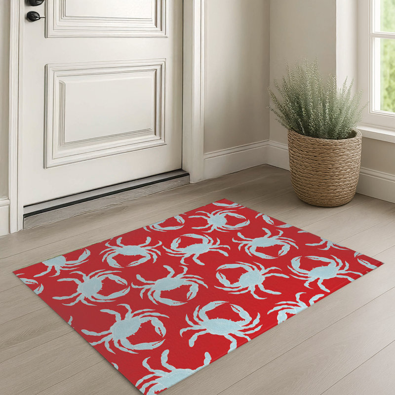Paillasson Crabby, Rouge, L 60 po x L 84 po