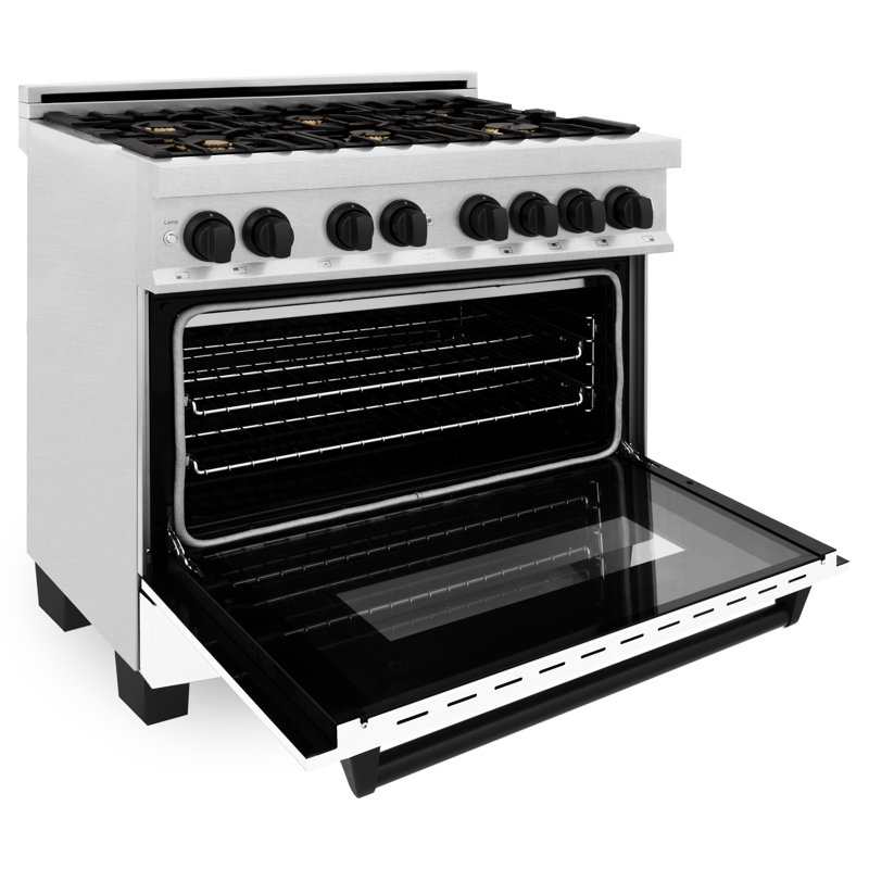 ZLINE Autograph 36" Legacy Dual Fuel Range, Matte Black Satin Stainless Steel