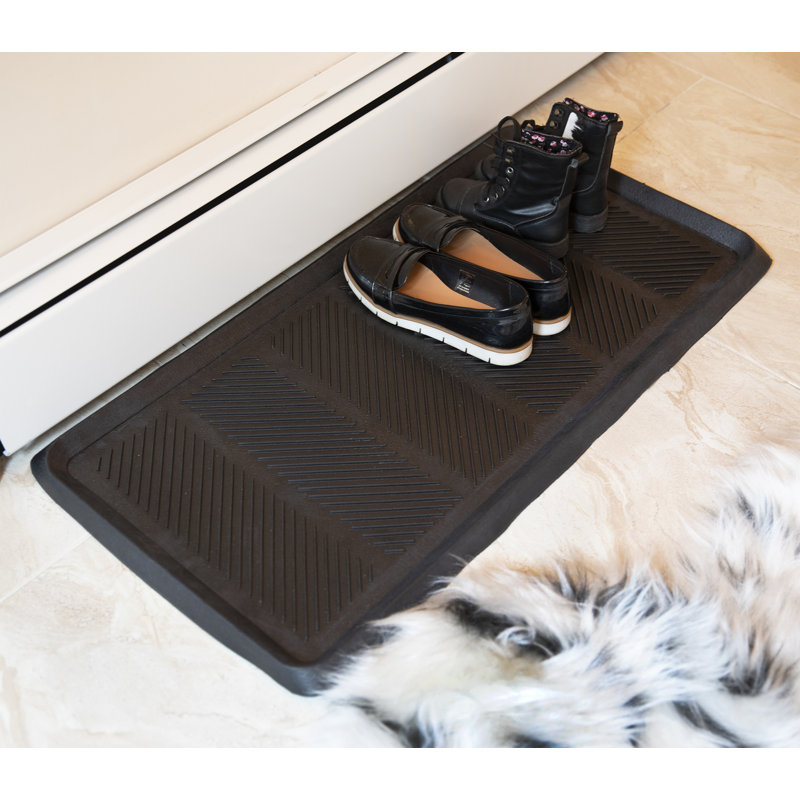 RDM Easy Clean, Waterproof Non-Slip Indoor/Outdoor Black Rubber Boot Tray
