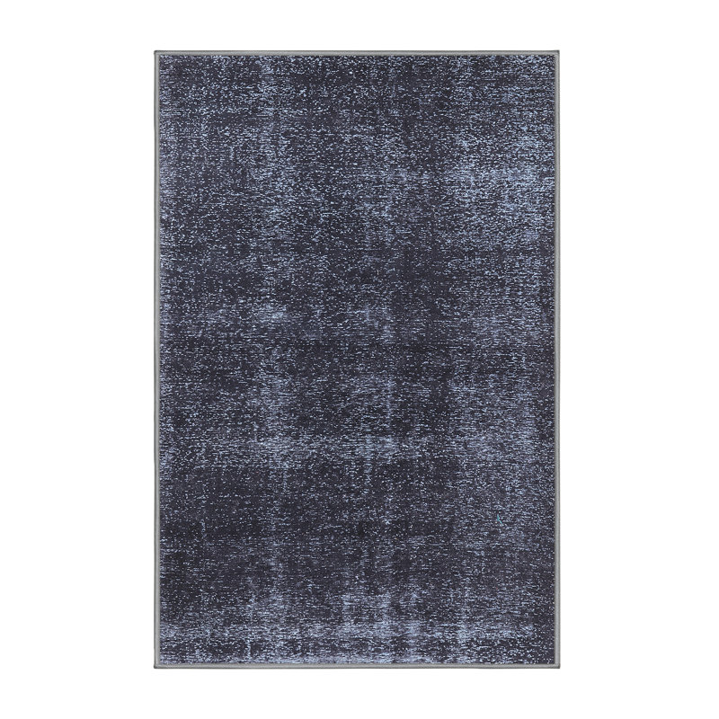 Tapis abstrait bleu foncé Huckins, Rectangle 7 pi x 10 pi