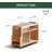 27.9"W Solid Oak Modern Moible End Table with Fluted Glass Doors, Wheels-1885166555