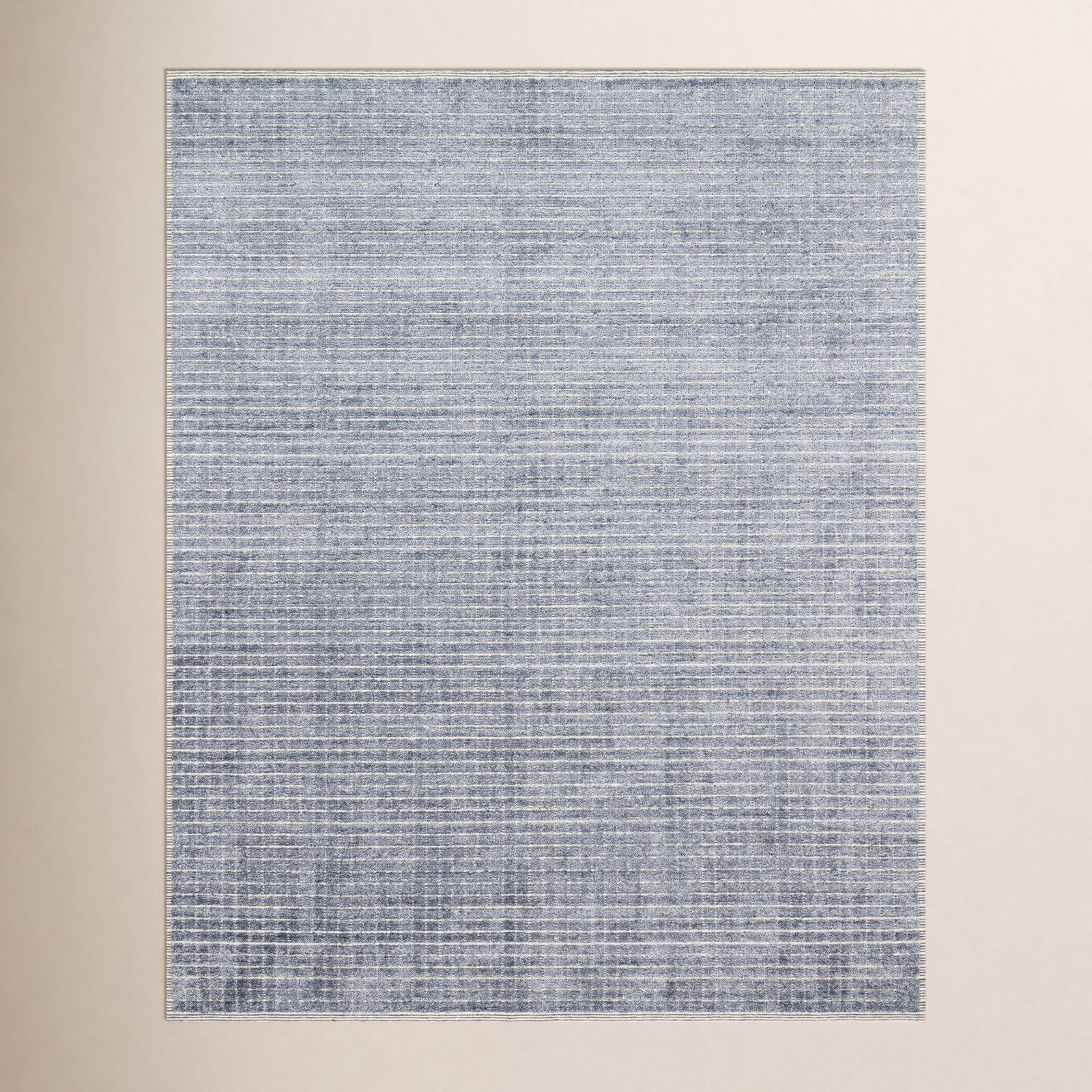 Shenade Denim Hand-Woven Geometric Rug, Rectangle 4' x 6'