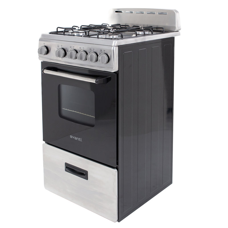 Avanti 20" Compact Gas Range Oven, Stainless Steel