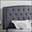 Belize 3-Piece Upholstered Bedroom Set, Tufted Wingback Bed with Two Grey Nightstands for Elegant and Comfortable Sleep-380227172