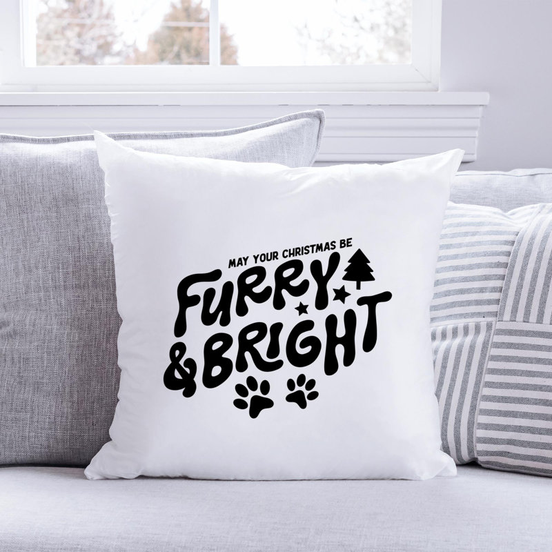Coussin ChristmasDog_Noir-01, 16 po x 16 po
