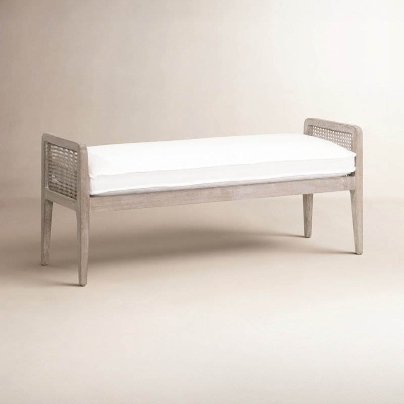 Alia Polyester Upholstered Bench, White