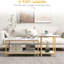 Table basse de salon, faux marbre, acier, blanc, Enrapturant 2, marbre et peu encombrant