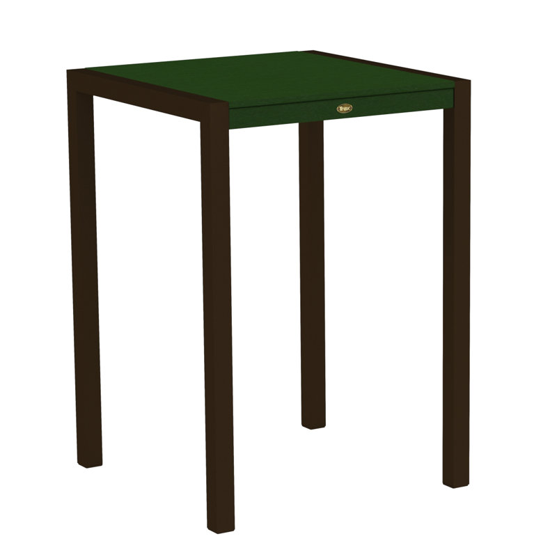 Table de bar POLYWOOD Surf City, 30 po x 30 po, Bronze texturé / Forêt tropicale