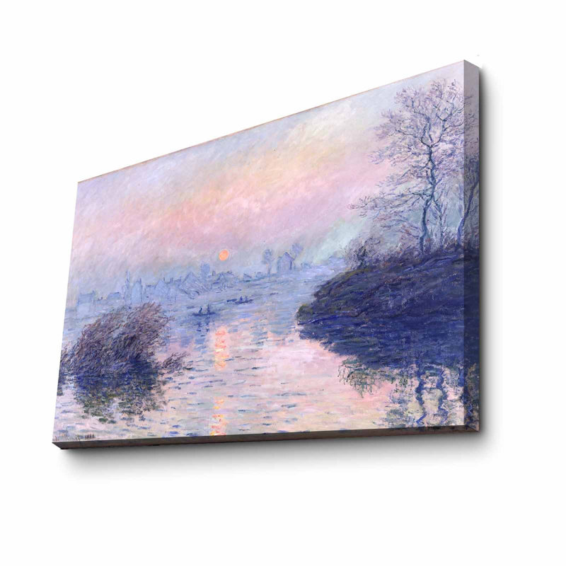 Superbe peinture sur toile décorative par Claude Monet, 27,6 po x 39,4 po | 100% toile de suède, cadre 100% bois (épaisseur: 1,2 po) | Élégant art mural pour la maison et le bureau, chef-d'œuvre intemporel