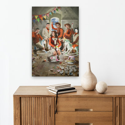 «Cowboy Rocking Horse Chaos Playful Retro surreal Horse», impression murale