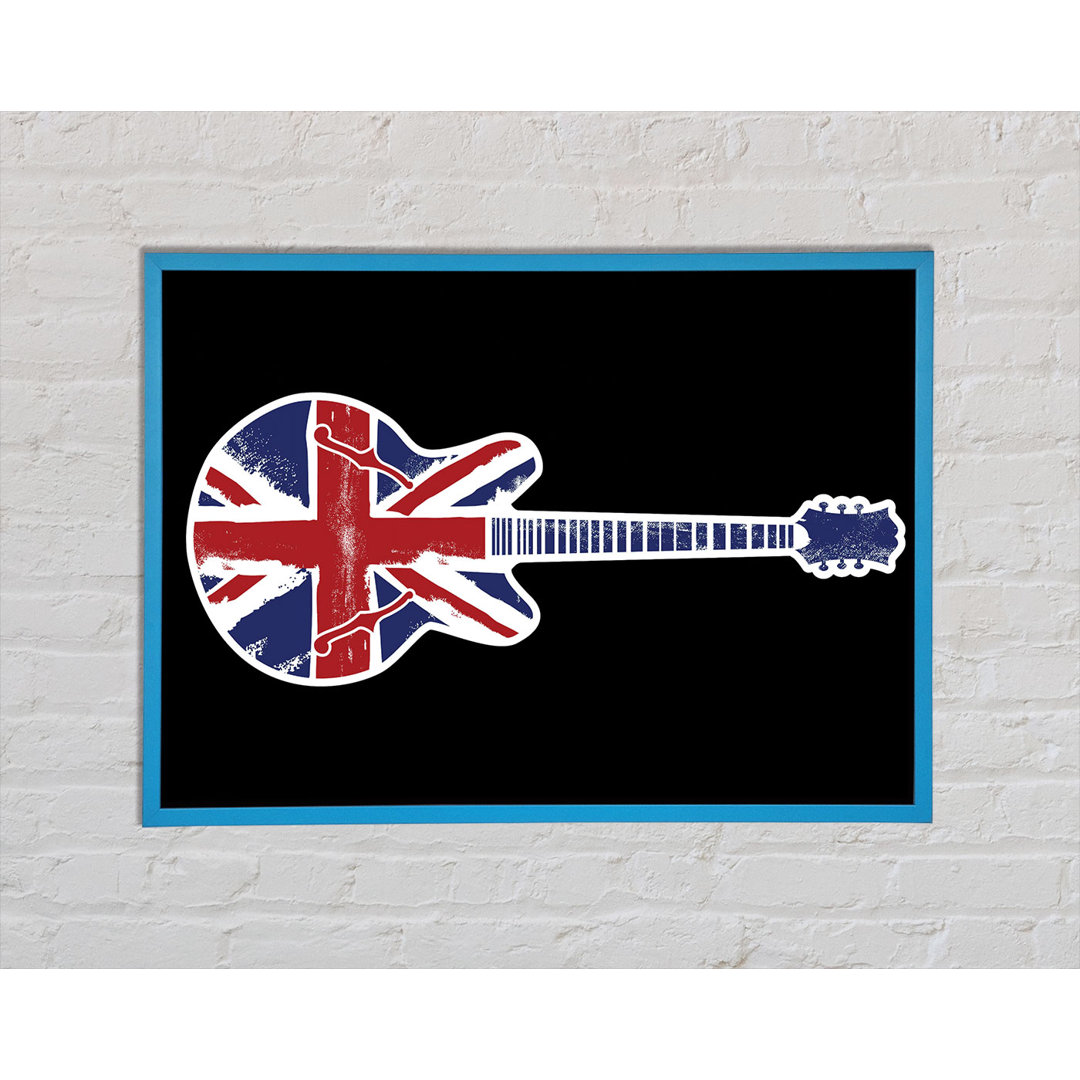 Gitarre Britische Flagge - Einzelner Bilderrahmen Kunstdrucke