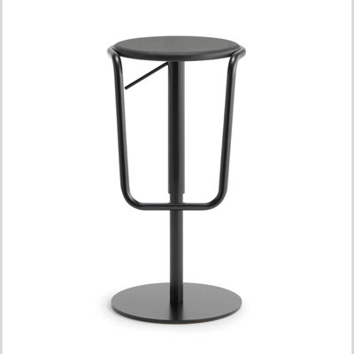 Italian Minimalist Stainless Steel Bar Stools With Rotatable And Height-Adjustable Solid Wood Cushions
