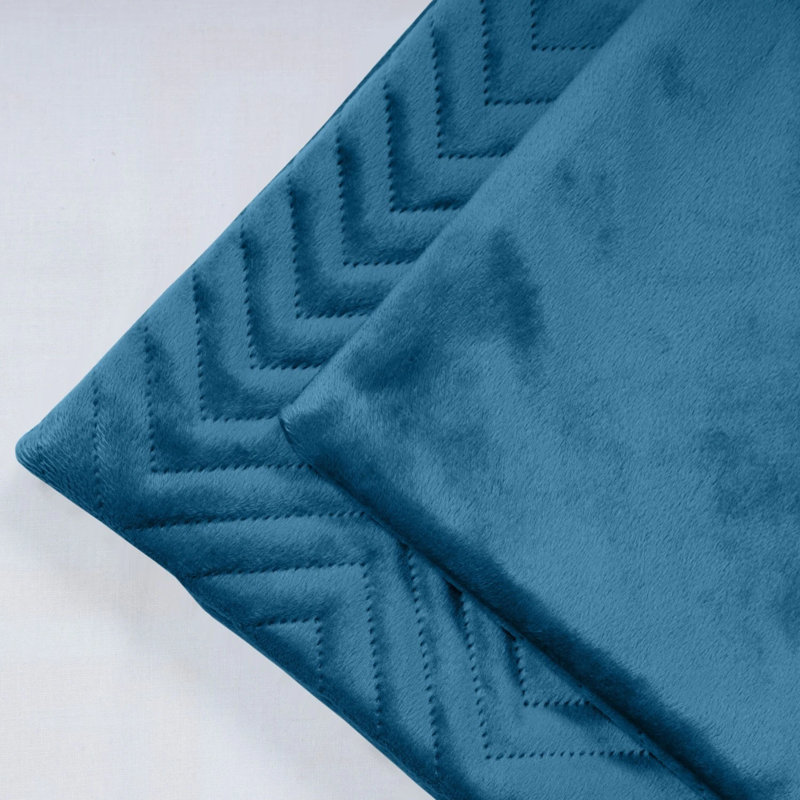 Embossed Quilted Chevron Decorative Cushion Cases - Set of 4 Modern Couch & Bed Décor Velvet Throw Pillow Covers , Teal