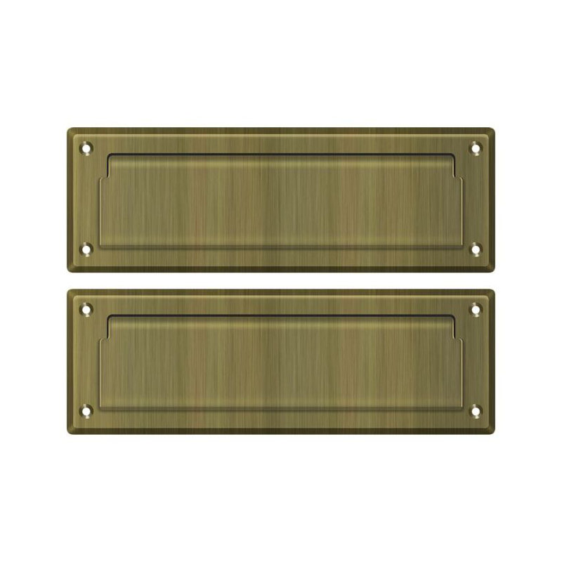 9" in x 3" Brass Mail Slot, Antique Brass
