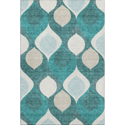 Premium Machine Washable Lisse Teal Rug