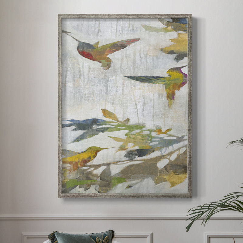 Garden Party V2 Framed Print - Solid Wood, 21" H x 17" W