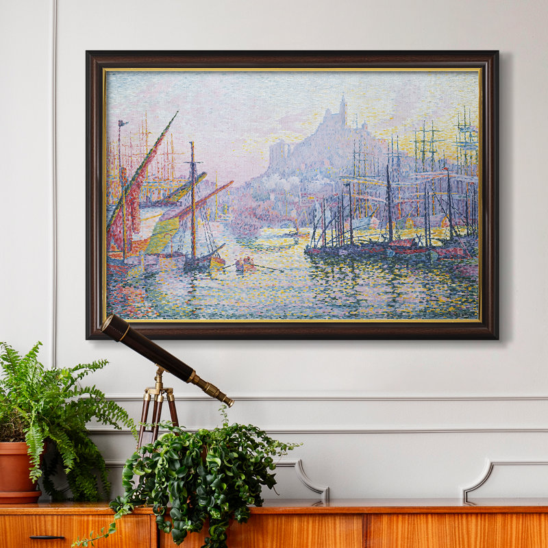 Le port de Marseille, 1905 - Paul Signac - Toile encadrée sur mesure, Dimensions intérieures 24 po x 34 po, Toile avec cadre