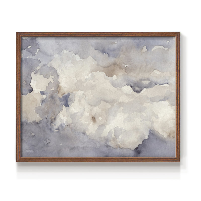 «Clouds in Neutral II», reproduction encadrée, H 16 po x l 20 po, Noyer