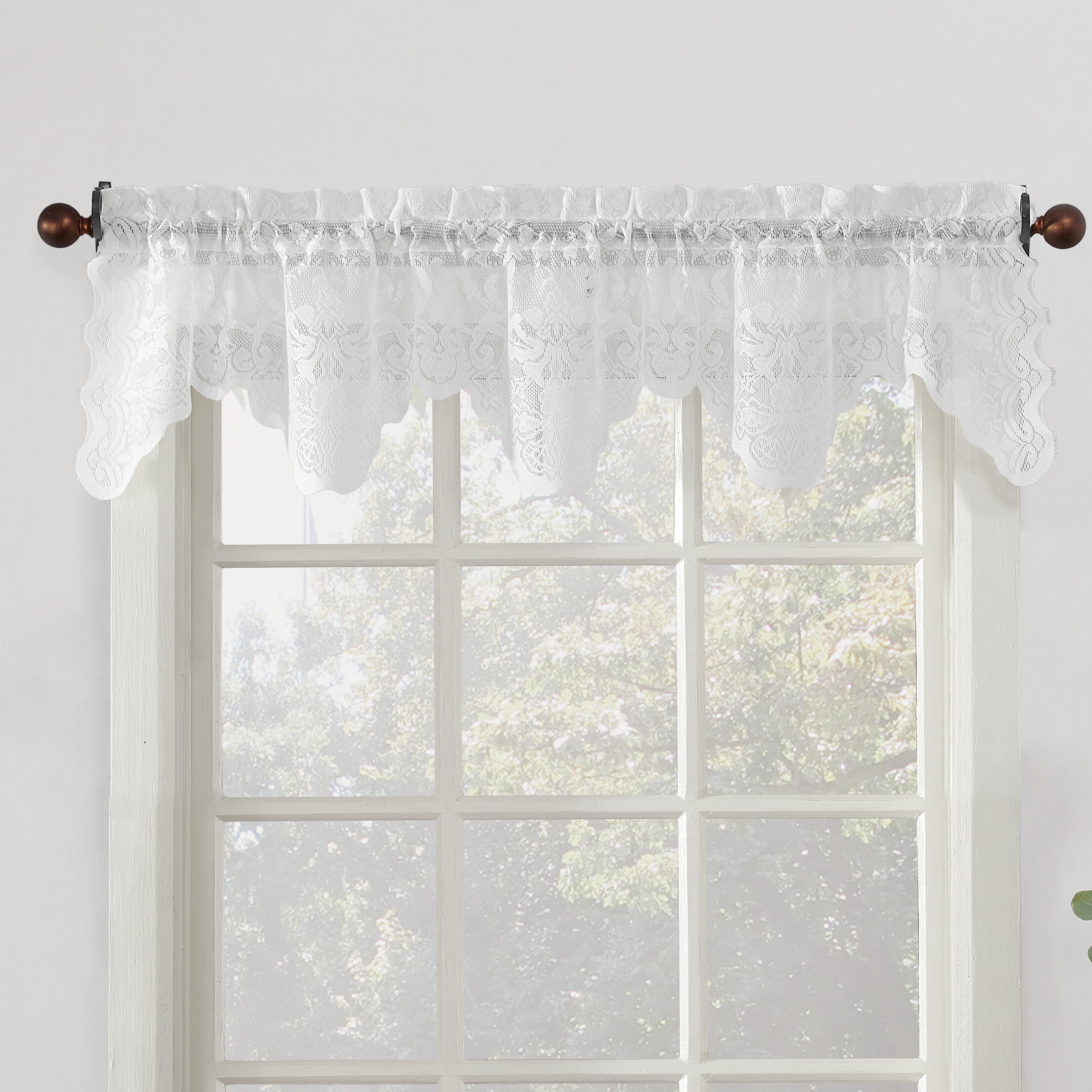 House of Hampton® Alejo Floral Lace Sheer Window Valance & Reviews ...