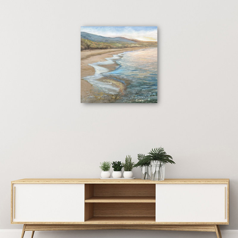 Rolling Tides Blue and White Canvas Art Print 20" x 20"