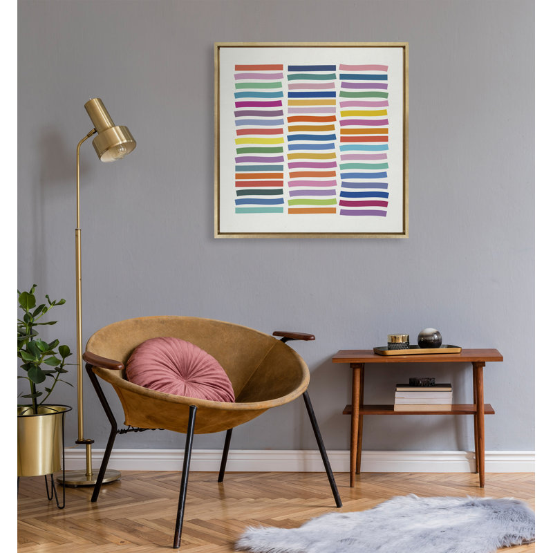 "Whimsical Lines" par Apricot + Birch, reproduction d'art sur toile encadrée, gris