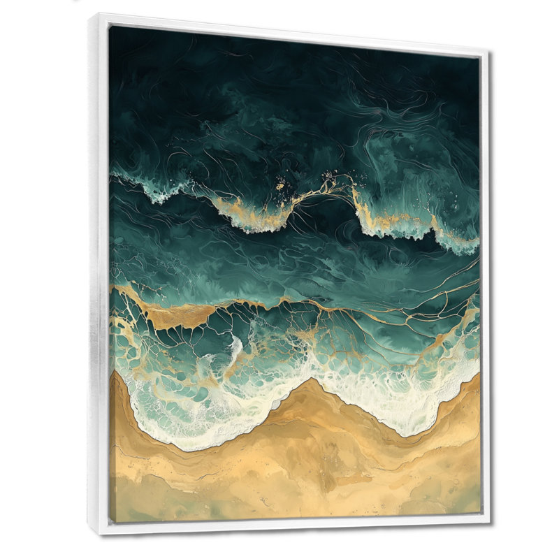 Kalb - impressions sur toile côtières, H 40 po x l 30 po, Impression encadrée flottante, Blanc