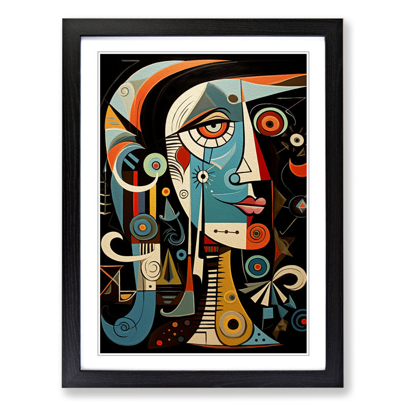 Pablo Picasso Modern - Single Picture Frame Print on Wood, Black Framed, 46cm H x 34cm W x 2" D