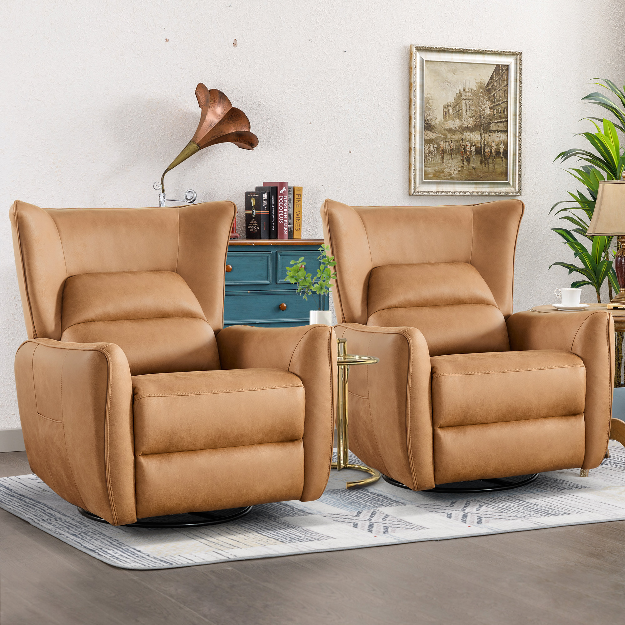 Wide fashion rocker recliner