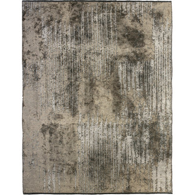 Rapture Wool Abstract Area Rug in Gray