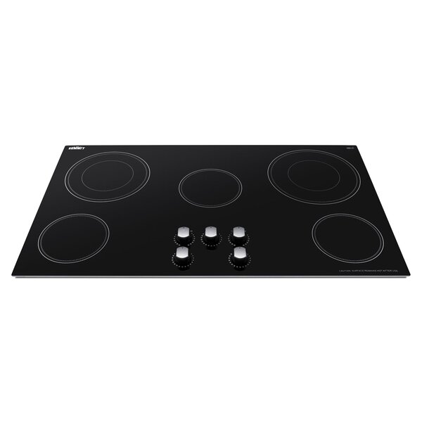 Summit - 36 Wide 208-240V 5-Burner Radiant Cooktop | CR5B36MB