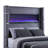 Modern Upholstered Eastern King Flame Visualizer Bed-930637180-930637179