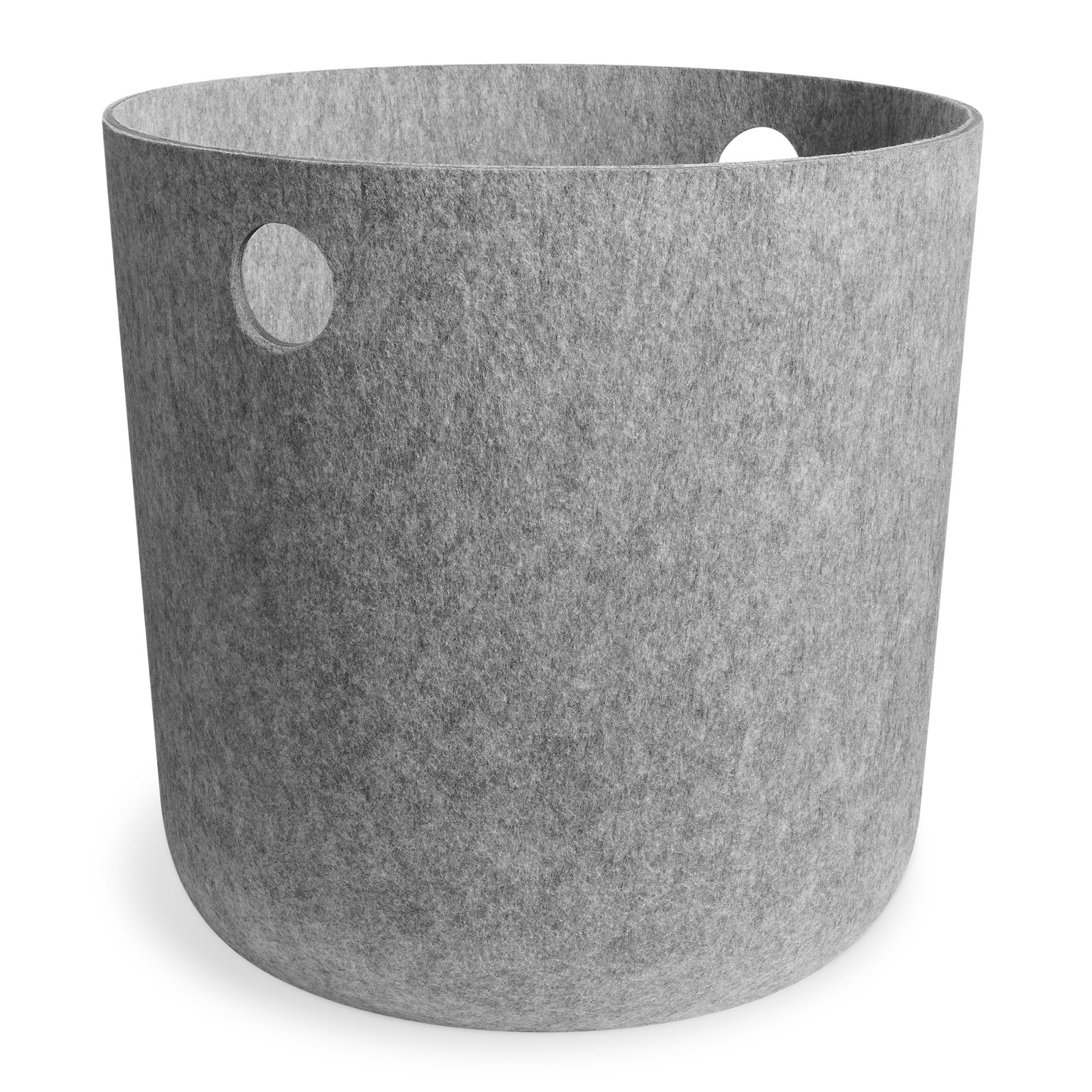 Olly Polyester Basket With Handles, Light Gray, 16" x 16"