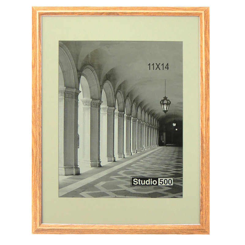 Beveled Picture Frame with Mat, Natural