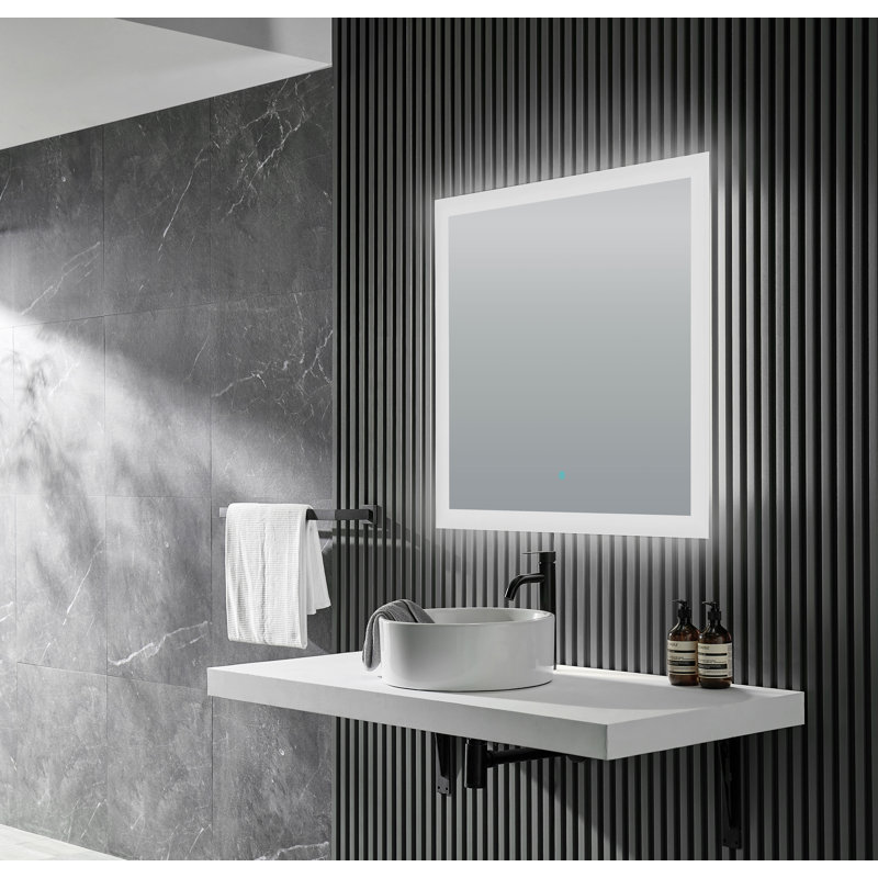 Volta Frameless Lighted Bathroom / Vanity Mirror, 32" x 30"